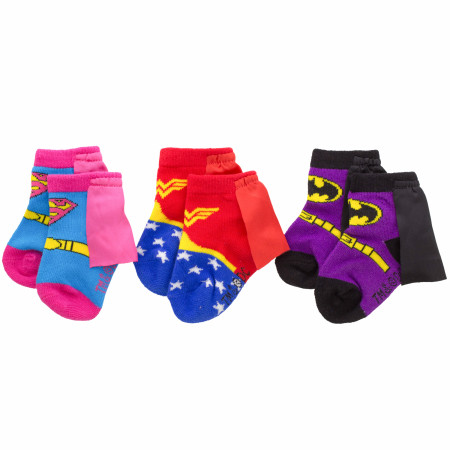 DC Super Heroes 3-Pack Infant Booties with Capes